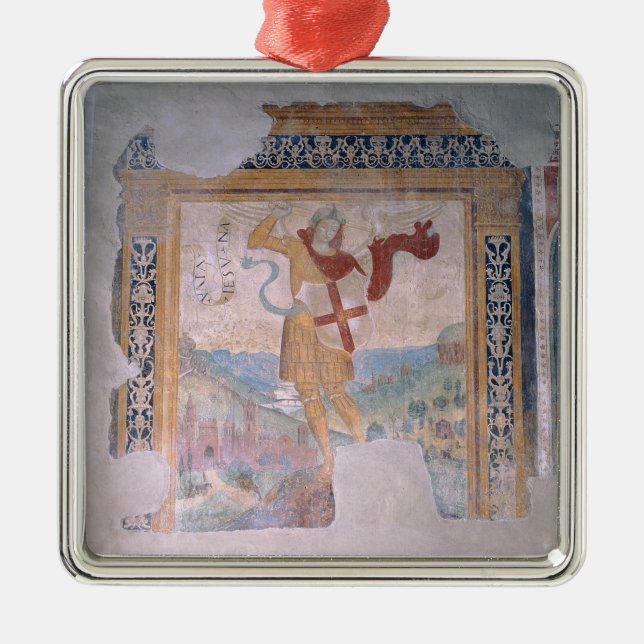 St Michael (Fresko) Silbernes Ornament (Vorne)