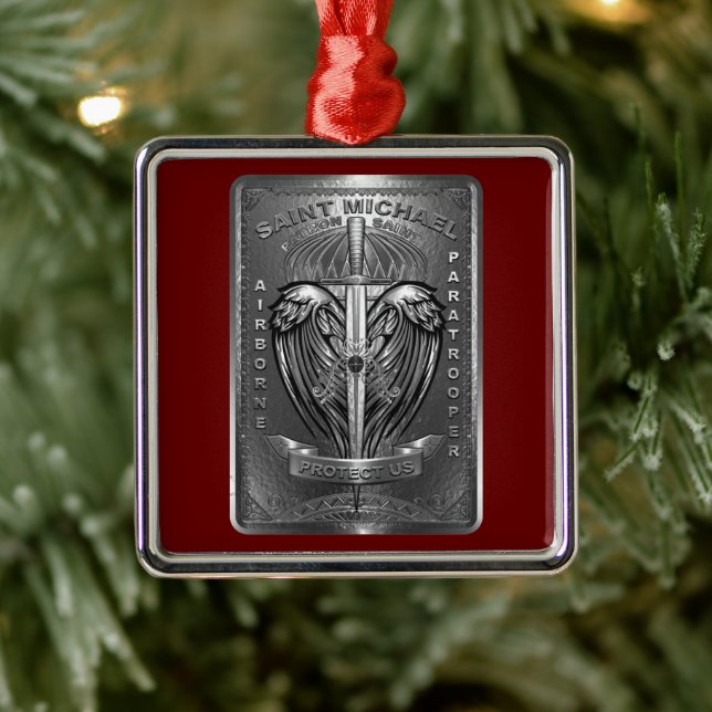 St. Michael Patron St. Paratroopers Ornament Aus Metall (Baum)