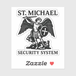 St. Michael Security System Religious Aufkleber