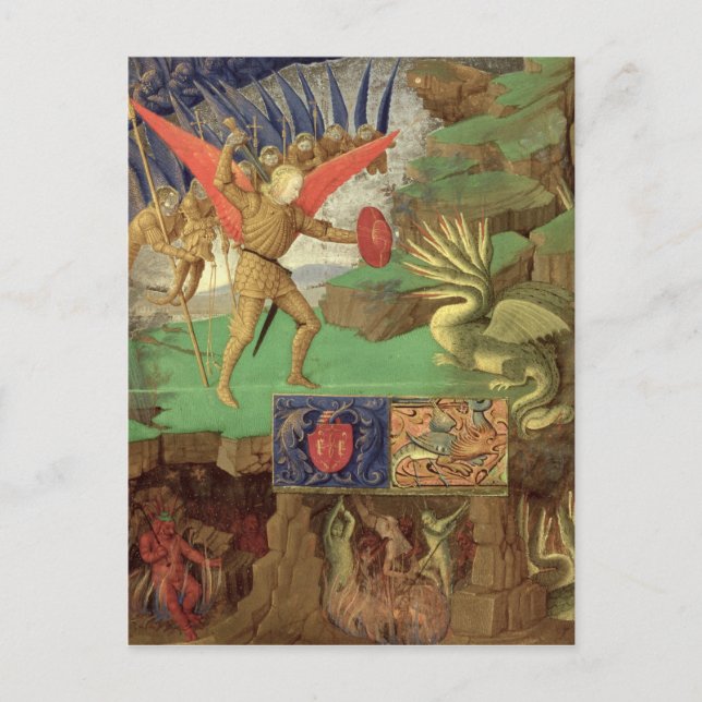 St. Michael Slay der Drache Postkarte (Vorderseite)