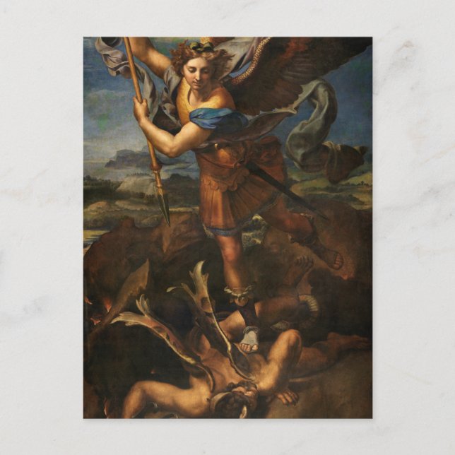 St. Michael Slaying the Devil by Raphael Postcard Postkarte (Vorderseite)
