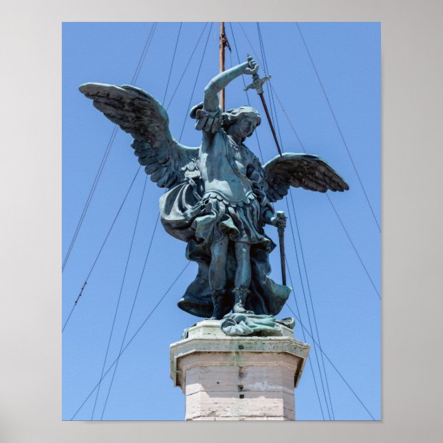 St. Michael statue - Castel Sant'Angelo top, Rom Poster (Vorne)