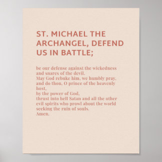 St Michael the Archangel Gebet Poster