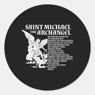 St Michael The Archangel Gebet Runder Aufkleber