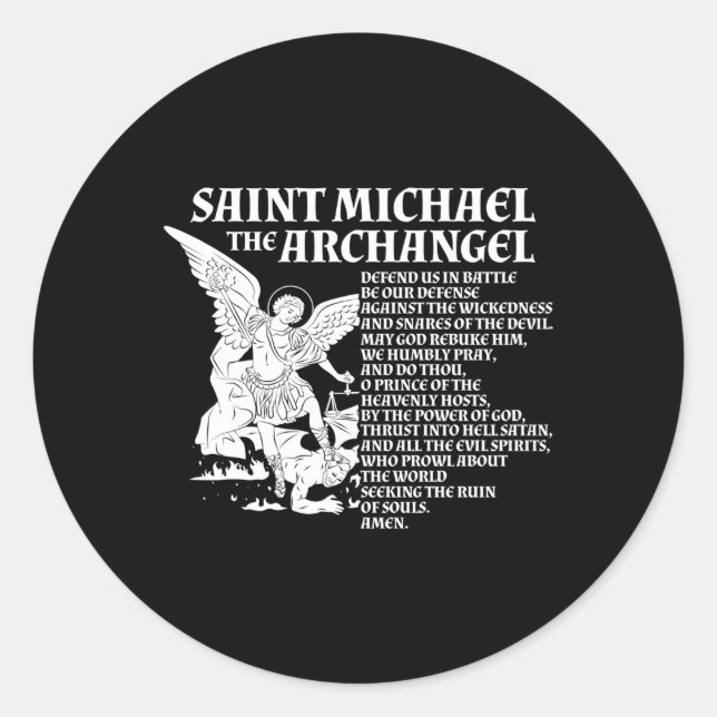 St Michael The Archangel Gebet Runder Aufkleber (Vorderseite)