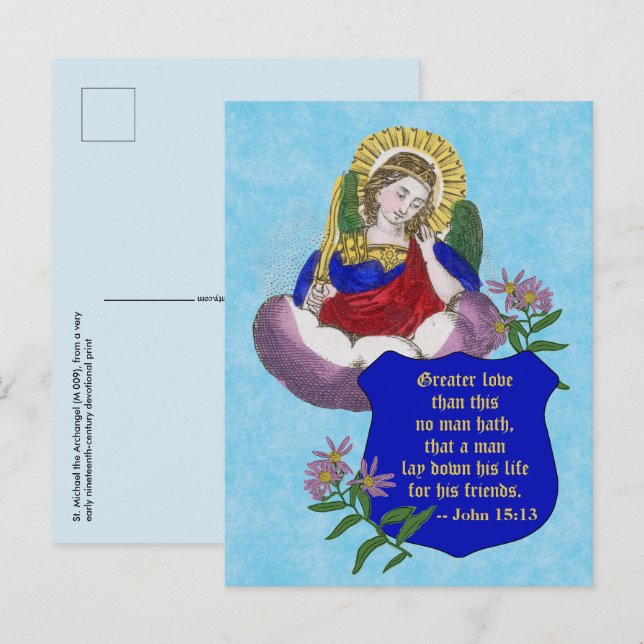 St. Michael the Archangel (M 009) Postkarte (Vorne/Hinten)