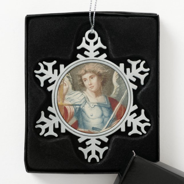 St. Michael the Archangel (M 010) Schneeflocken Zinn-Ornament (Box)