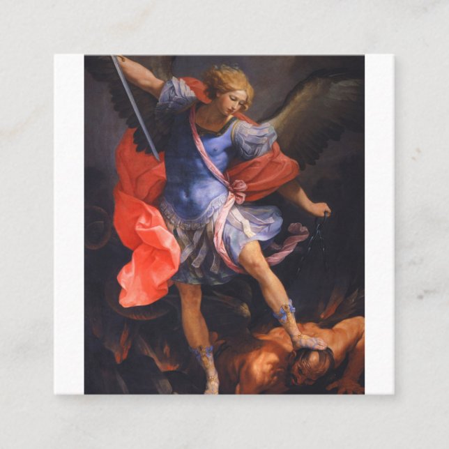 St Michael The Archangel Quadratische Visitenkarte (Vorderseite)
