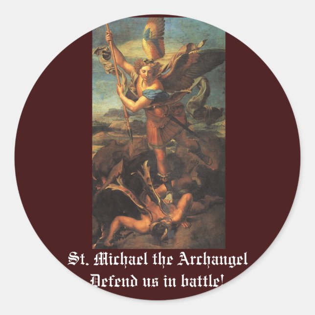 St. Michael the Archangel Runder Aufkleber (Vorderseite)