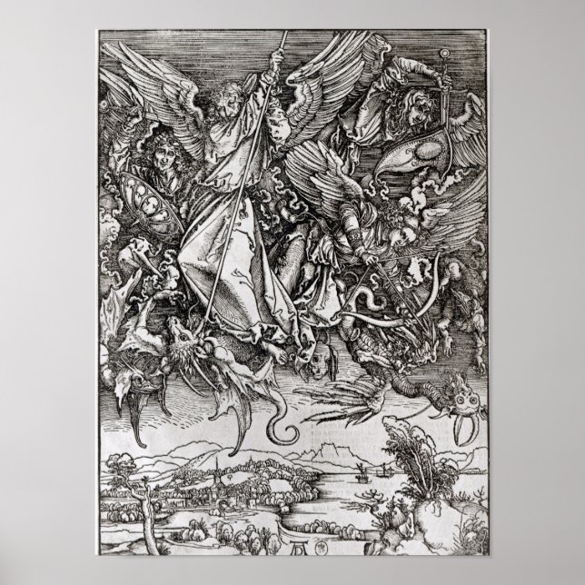 St. Michael und der Drache, aus einem Lateinischen Poster (Vorne)