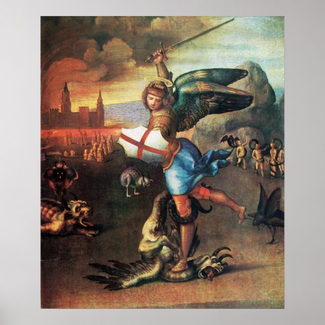 St. MICHAEL UND DER DRACHE Poster (Vorne)