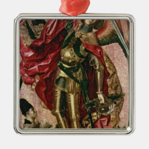 St Michael und der Drache Silbernes Ornament