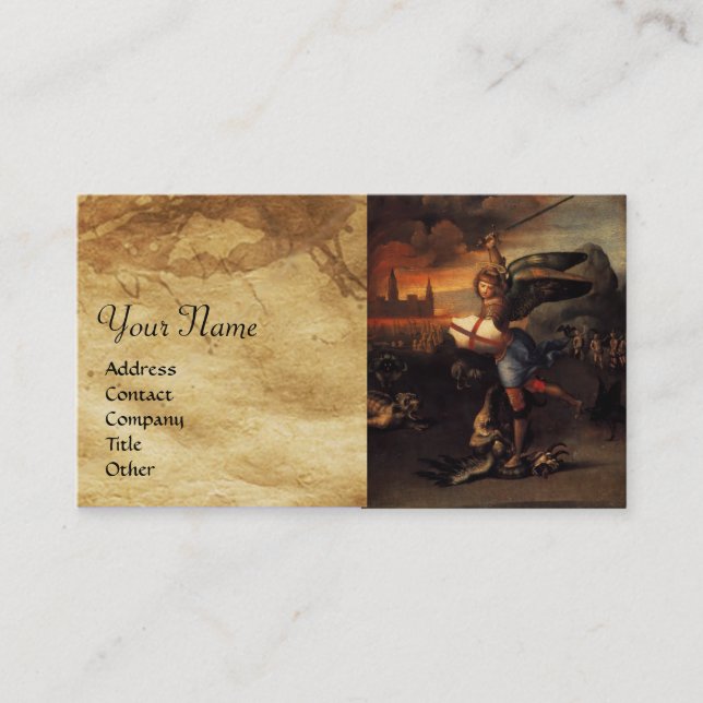 St. Michael und der Drache Visitenkarte (Vorderseite)