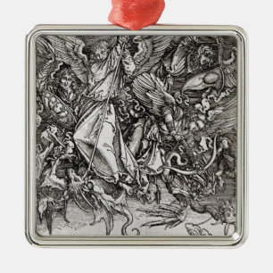 St Michael und der Drache, von einem Latein Silbernes Ornament