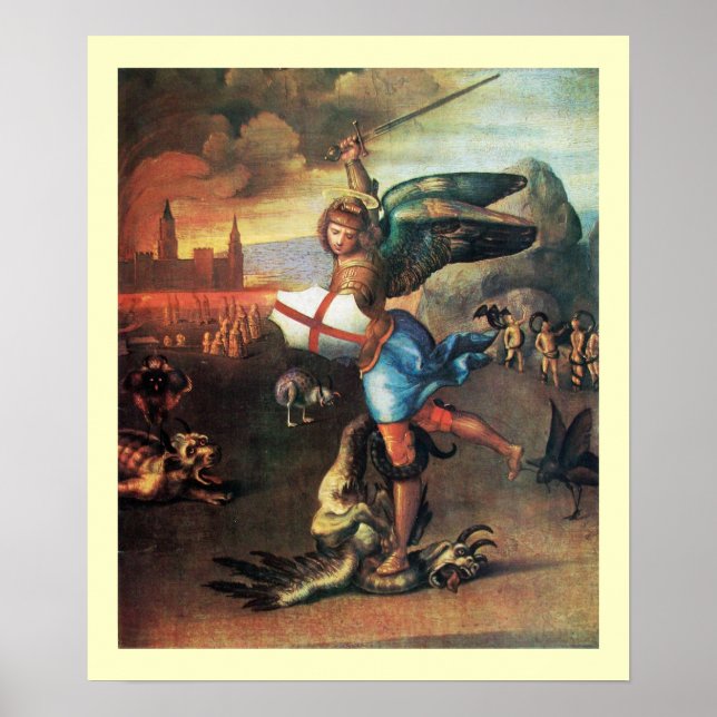 St MICHAEL UND DER DRAGON Poster (Vorne)