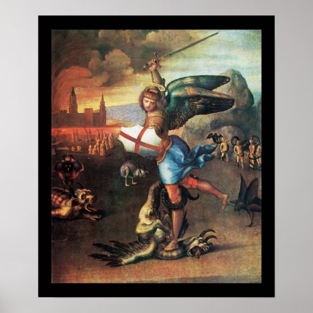 St MICHAEL UND DER DRAGON Poster (Vorne)
