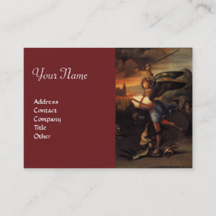 St. Michael und Dragon , Monogramm rot Visitenkarte