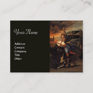 St. Michael und Dragon , Monogramm schwarz Visitenkarte