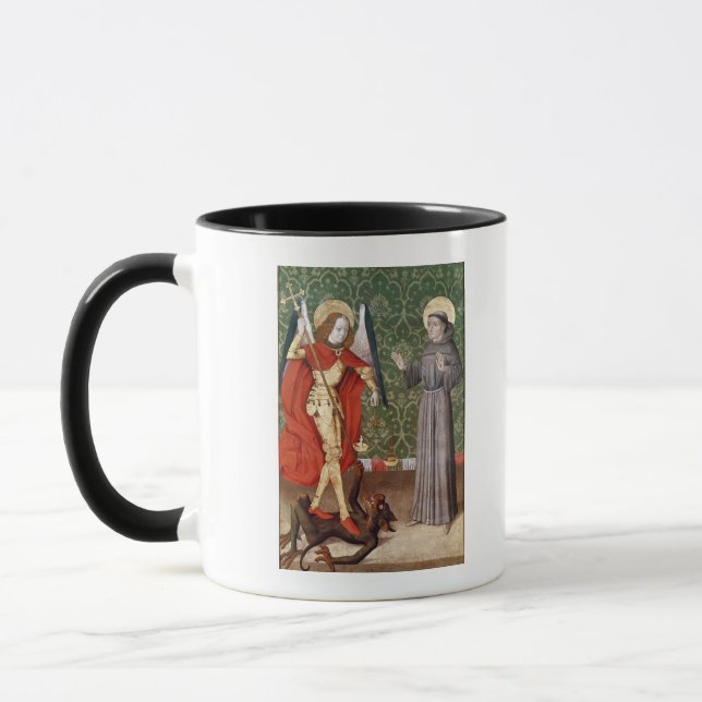 St Michael und St Francis von Assisi, c.1480 Tasse (Links)