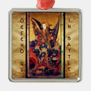St. Michael Vanquishing Devil as Mittelalterlicher Silbernes Ornament