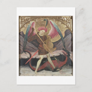 St Michael Vanquishing Evil, c.1480 (tempera on pa Postkarte