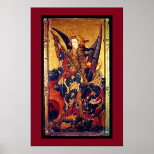 St. Michael Vanquising Devil as Mittelalterlicher Poster