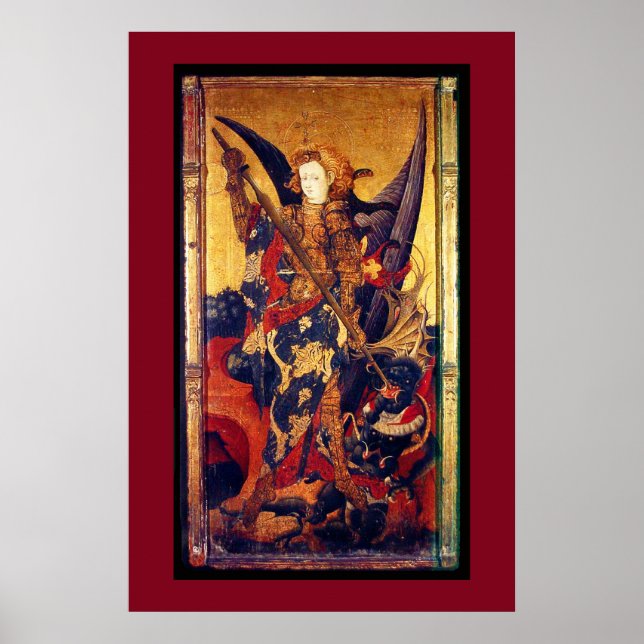 St. Michael Vanquising Devil as Mittelalterlicher  Poster (Vorne)