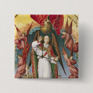 St Michael, welches die Soule wiegt Button