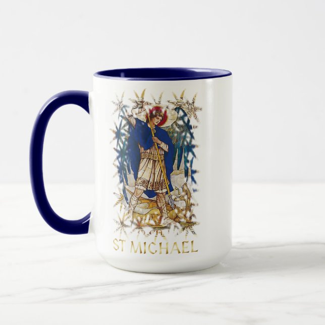 St. Michael's Archangel Angel Icon katholisch Tasse (Links)