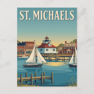 St. Michaels Maryland Chesapeake Bay Retro Poster Postkarte