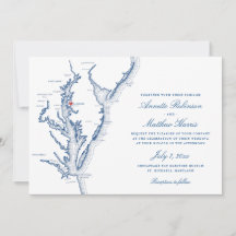 St. Michaels MD Chesapeake Bay Karte Hochzeit
