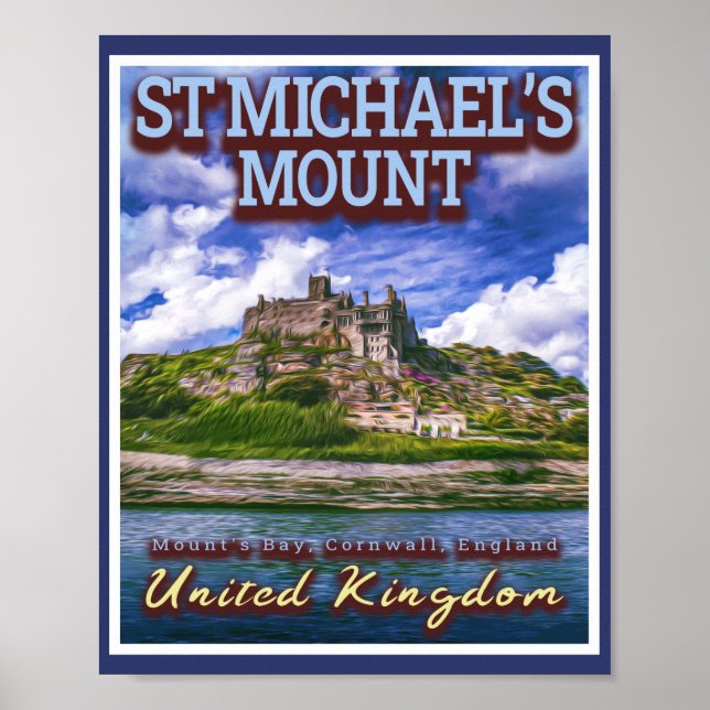 ST MICHAELS MOUNT - BERGE BAY CORNWALL ENGLAND POSTER (Vorne)