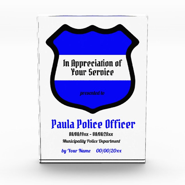 St. Michael's Shield Service Recognition Fotoblock (Vorderseite)