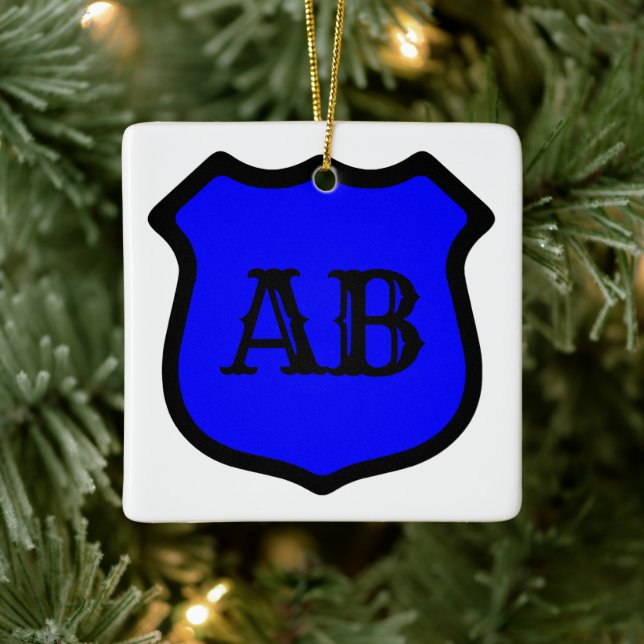 St. Michael's Shield (Stil 1) Square Keramikornament (Baum)