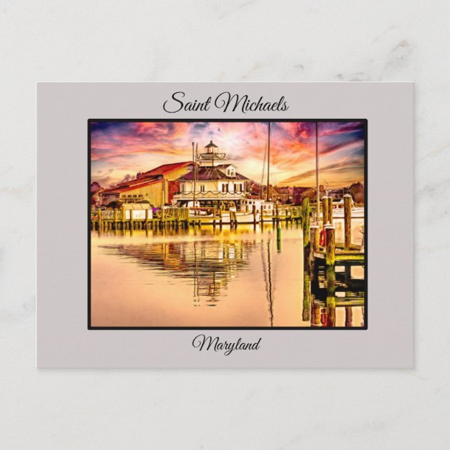 St Michales Hooper Strait Lighthouse Postkarte (Vorderseite)