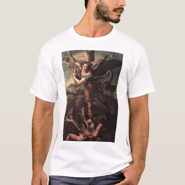 St. Micheal und der Teufel T-Shirt (Vorderseite)