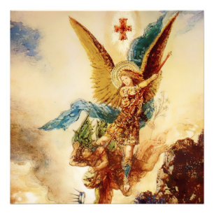"St Micheal Vanquishing Satan" von Gustave Moreau Fotodruck