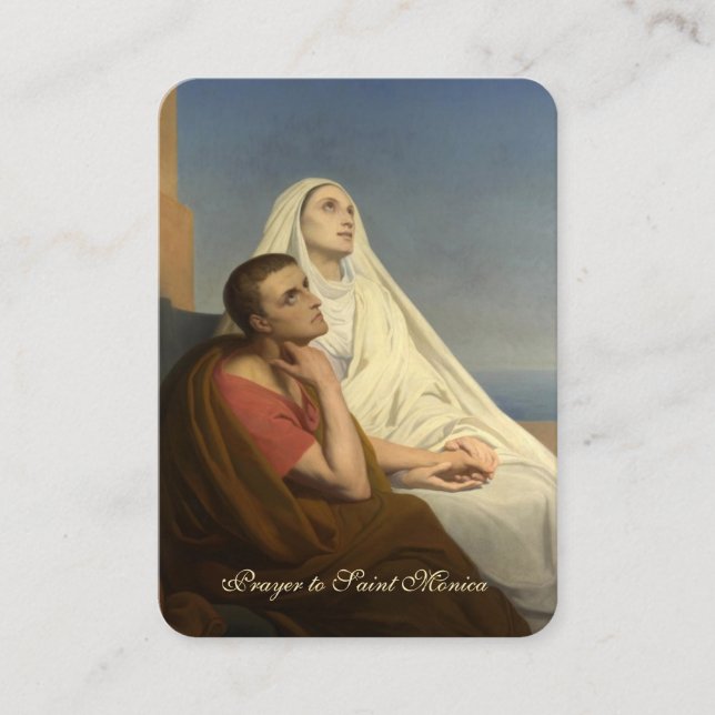 St. Monica Augustine Katholische Gebetskarte Platzkarte (Vorderseite)