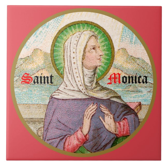 St. Monica von Tagaste (SAU 047; Einzelheiten) Fliese (Vorderseite)
