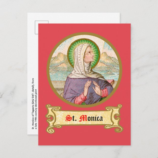 St. Monica von Tagaste (SAU 047; Einzelheiten) Postkarte (Vorne/Hinten)