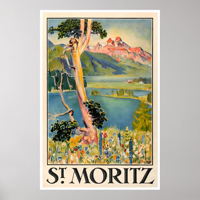 St. Moritz Schweiz Kunstprint Schweizer Zuhause Re Poster (Vorne)