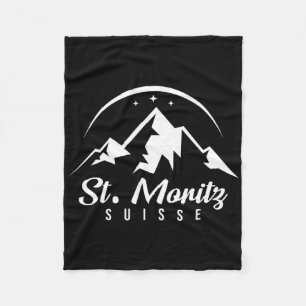 St. Moritz Schweiz Skigebiet Snowboard Fleecedecke