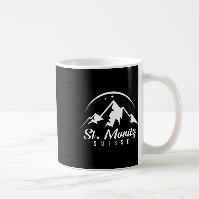 St. Moritz Schweiz Skigebiet Snowboard Kaffeetasse (Rechts)