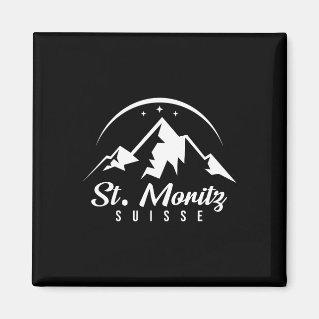 St. Moritz Schweiz Skigebiet Snowboard Magnet (Vorne)