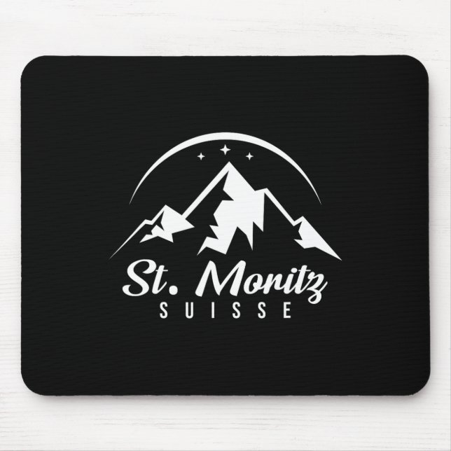 St. Moritz Schweiz Skigebiet Snowboard Mousepad (Vorne)