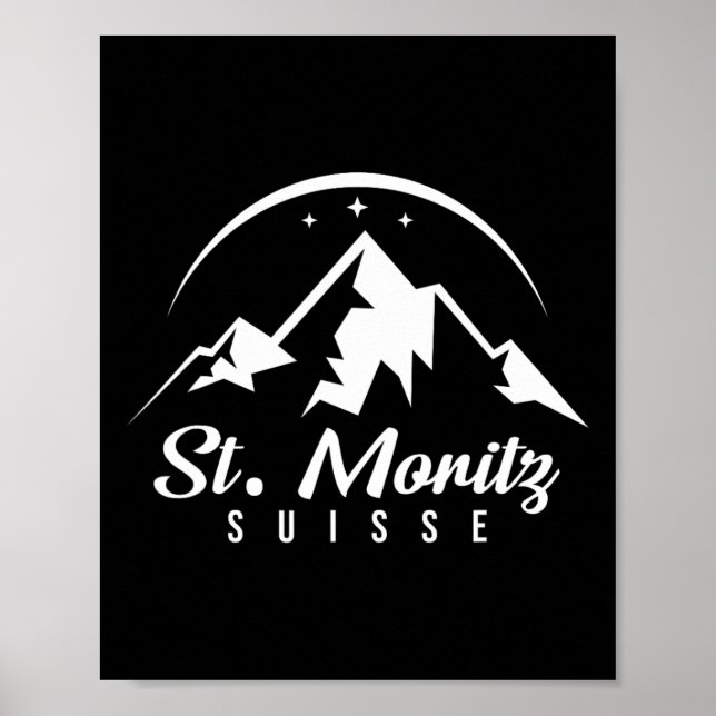 St. Moritz Schweiz Skigebiet Snowboard Poster (Vorne)