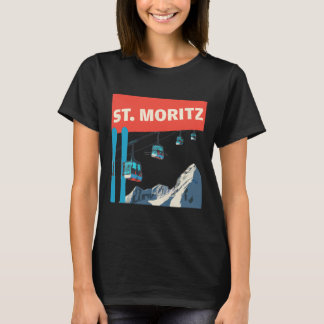 St. Moritz Skifahren - Retro St. Moritz Ski  T-Shirt