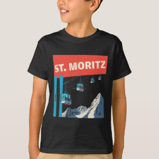 St. Moritz Skifahren - Retro St. Moritz Ski T-Shirt