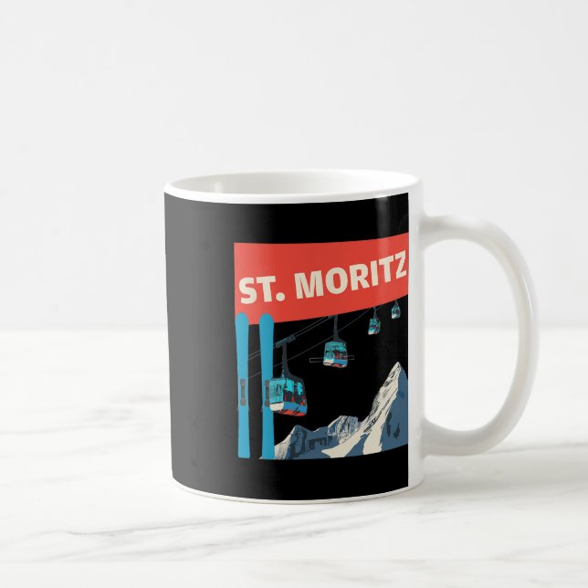 St. Moritz Skiing - Retro St. Moritz Ski  Kaffeetasse (Rechts)