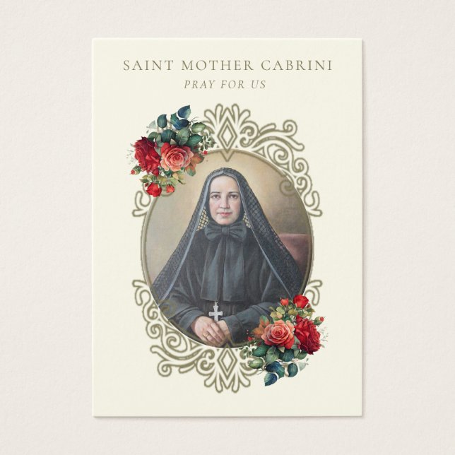 St. Mother Cabrini Katholische Religiöse Nun Gebet (Vorderseite)